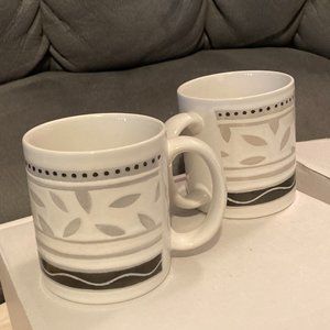 VINTAGE 1990's SAKURA Port of Call SERENADE-Set of 2 COFFEE CUP/MUGS-3.75" H-EUC